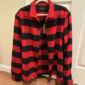 Allsaints buffalo plain wool shirt jacket XL